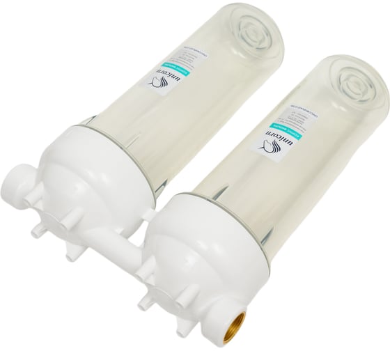 Магистральный фильтр Unicorn 3/4'' KSBP DUO двойной, для холодной воды, прозрачный 10" 548621