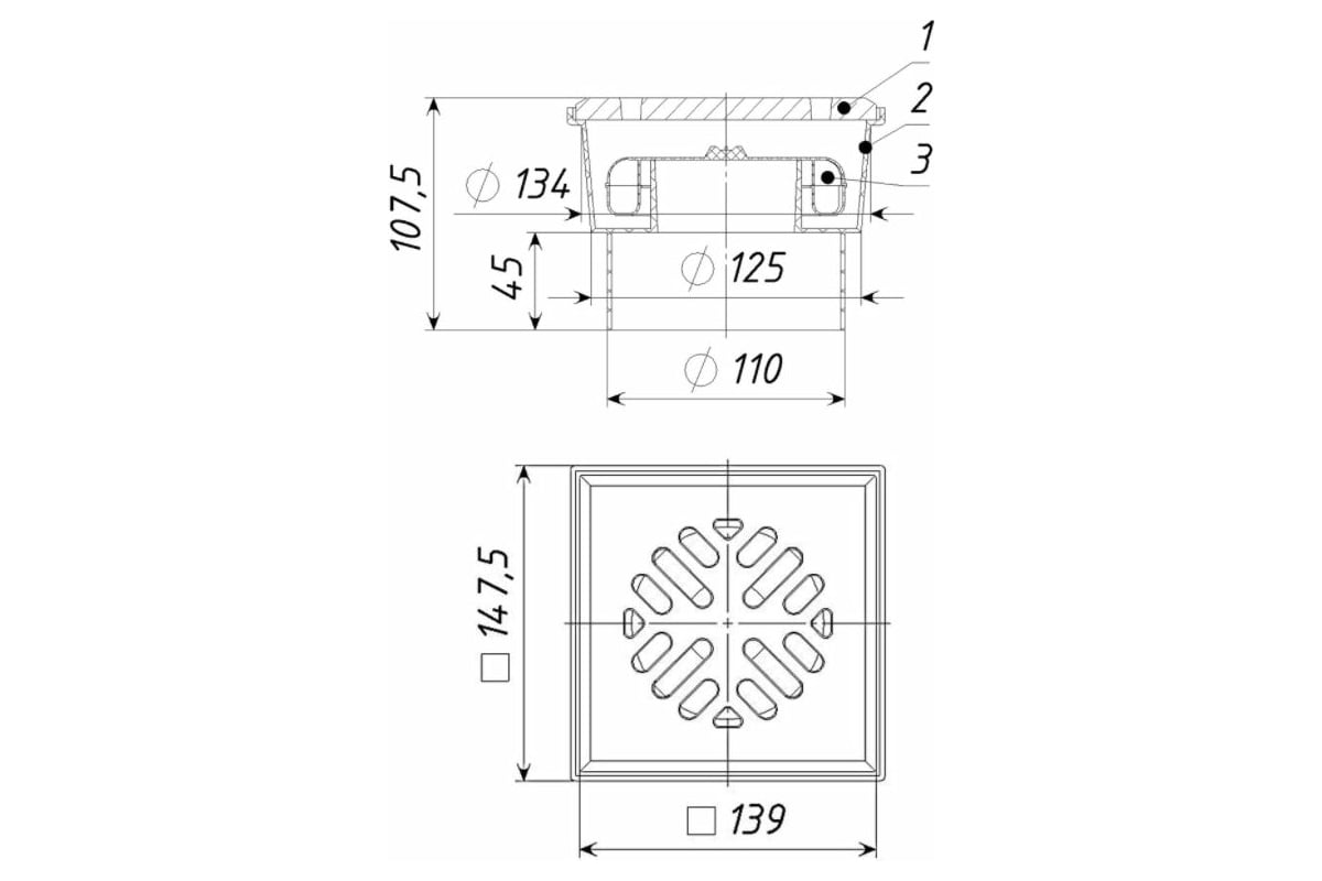 Трап Татполимер ТП-104.110-150VPDs ПП 110 вертикальный выпуск 17775 ...