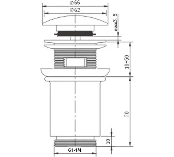 Донный клапан автомат KAISER Black 8011Bl
