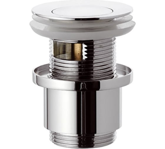Донный клапан REMER с переливом, 1 1/4, кнопка, короткий 906CC2114