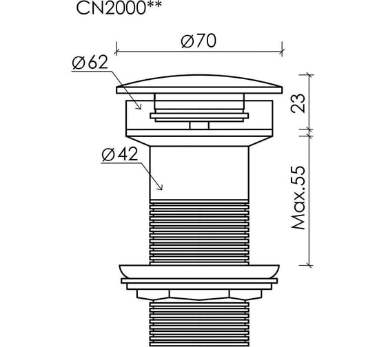 Донный клапан с накладкой хром Ceramicanova CN2000CH
