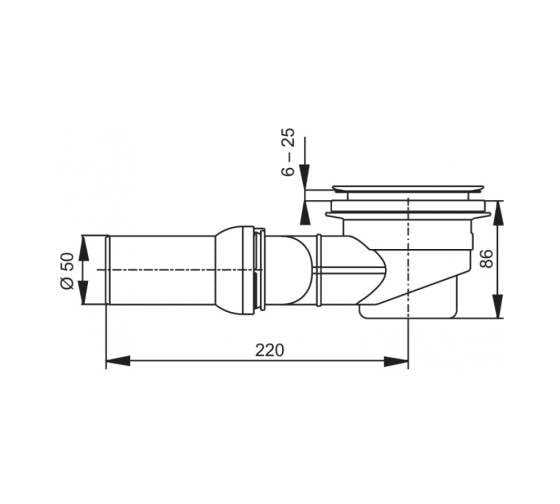 Сливной гарнитур GROHE горизонтальный, для душевых поддонов 49534000
