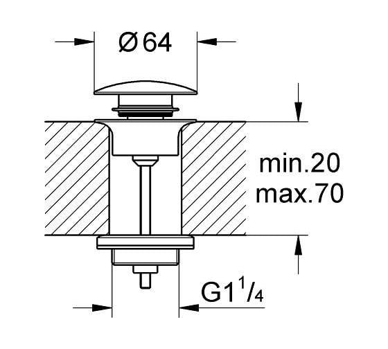 Донный клапан GROHE цвет темный графит, матовый 65807AL0