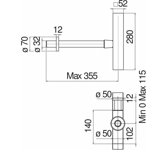 Сифон NOBILI AV00102/3BM матовый черный 00000106657