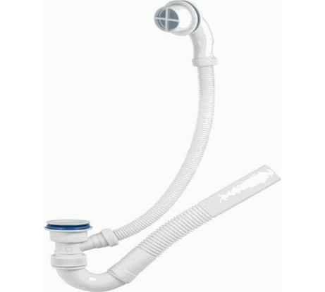 Обвязка для ванны VIRPLAST 1.1/2 поворотная, пласт.решетка, с гибкой трубой на 40мм 100530