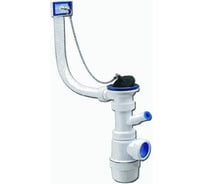 Сифон VIRPLAST Элит 1.1/2 х40 с нерж.чашкой д.70 с отводом д/стир.маш. и переливом 100412