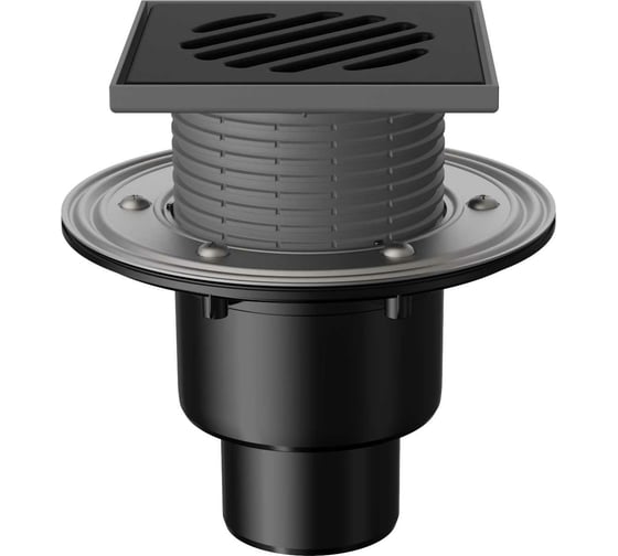 Сливной трап Fachmann T 310.1 PNsB 145x145 регулируемый, с гидрозатвором, вертикальный выпуск 04.024 1