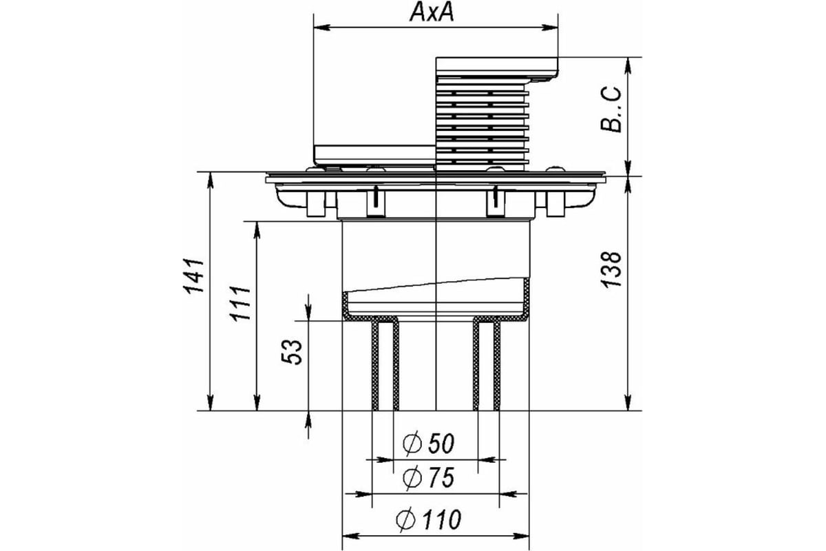 Сливной трап Fachmann регулируемый с сухим затвором T 310.1 PDsB ...