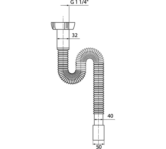 Гофрированная труба 1 1/4x40/50, 1200 мм (GT2145) 30718002
