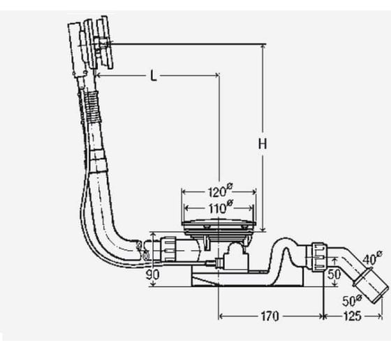 Слив-перелив для ванны Mauersberger Rotaplex R5 цвет-хром 5201684754
