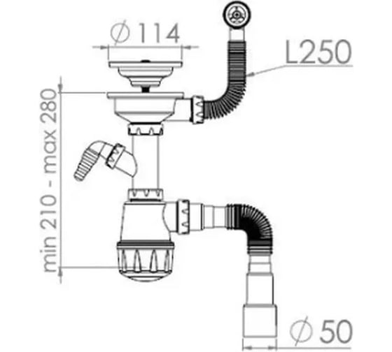 Сифон для кухни AV Engineering AVE129740