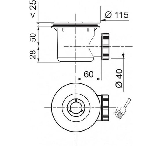 Сифон Wirquin TOURBILLON D90 мм, выход D40 мм 30718760