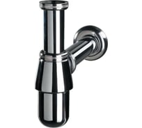 Сифон Wirquin CLASSIC хром без выпуска, с отводом и розеткой, регулируемый по высоте 35-85 мм SL211B