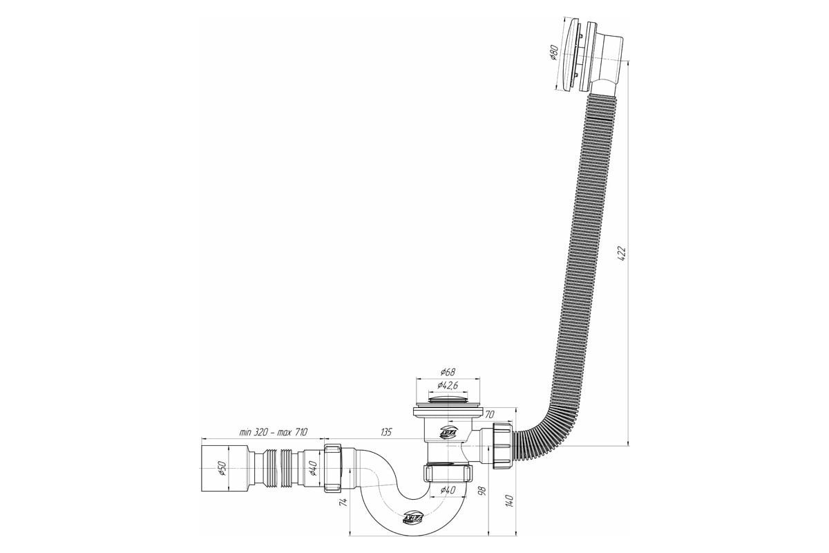 Сифон для ванны АНИ пласт 1 1/2\"х40 EC155S - выгодная цена, отзывы ...