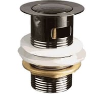 Донный клапан Terma CLICK-CLACK c маленькой кнопкой, с переливом, black pear 32364