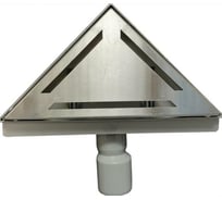 Водоотводящий желоб Terma треугольный, из нержавеющей стали с решеткой Flow-T 200х200 мм, решетка 001 36130