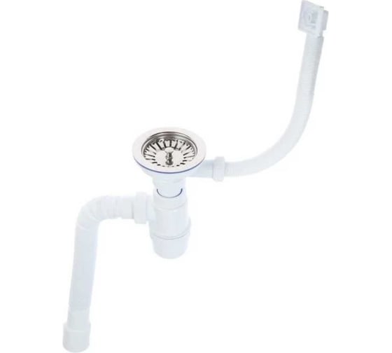 Сифон VIRPLAST "Элит" 3.1/2" с переливом, с гофрой 40/50, L800 мм арт.7084 100333 30987084