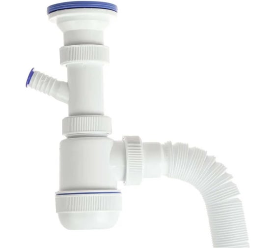 Сифон VIRPLAST 1.1/2 "МИНИ Элит"с нерж.чашкой Ø63 мм, с отв.дляст.м и гофрой 40/50 L800мм арт. 30980679