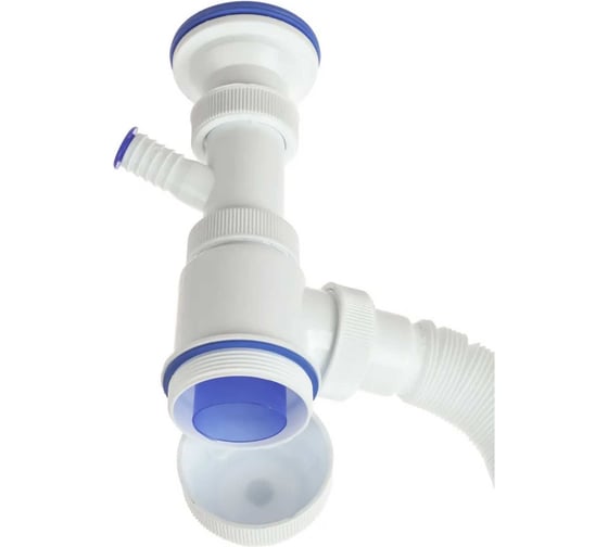 Сифон VIRPLAST 1.1/2 "МИНИ Элит"с нерж.чашкой Ø63 мм, с отв.дляст.м и гофрой 40/50 L800мм арт. 30980679