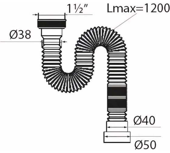 Гофра VIRPLAST "МИНИ Элит" 1.1/2"х40/50, L 1200 мм удлин. арт.6254 100210 30986254