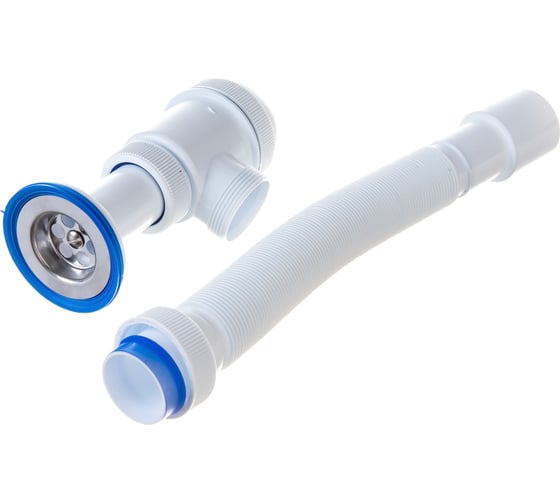 Сифон VIRPLAST "МИНИ Элит" 1.1/2 литой выпуск, нерж.чашка 63 мм и гофрой 40/50 L800мм арт.678 100313 30980678