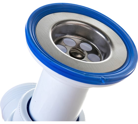 Сифон VIRPLAST "МИНИ Элит" 1.1/2 литой выпуск, нерж.чашка 63 мм и гофрой 40/50 L800мм арт.678 100313 30980678