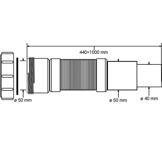 Гофра McAlpine 1 м-50-50/40 MRMF3C