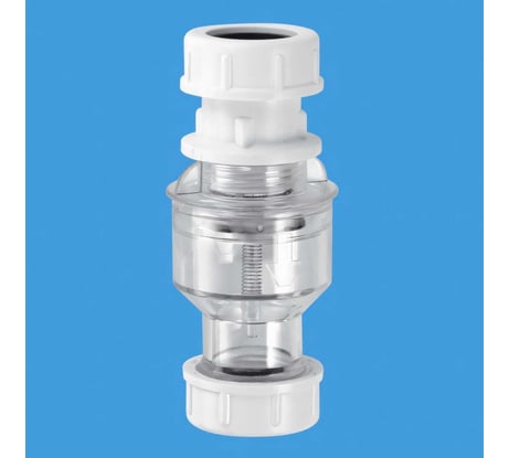 Канализационный обратный клапан McAlpine вертикальный (сифон для кондиционера) прозрачный, компрессионное соединение (D=19-23 мм) TUN5-CL