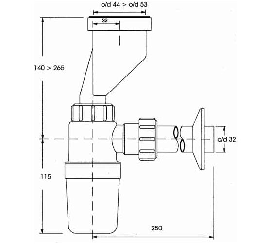 Сифон для писсуара McAlpine со смещением d32 HC2PO
