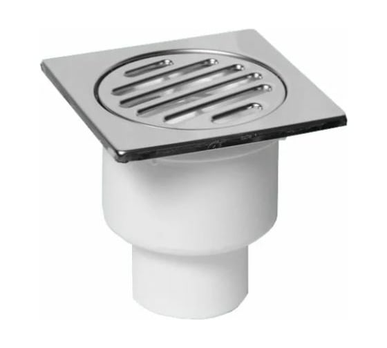 Трап McAlpine пластиковый, D50-10x10 прямой (решетка нерж.) MRFG4V 1