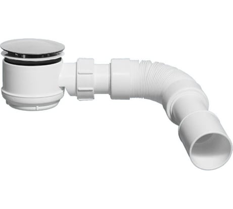 Сифон для поддона McAlpine (выпуск 80 мм) 50/75-1 1/2, h=65мм, с гофрой 40/50 (L=300-500мм) MRS6C-SLF-65