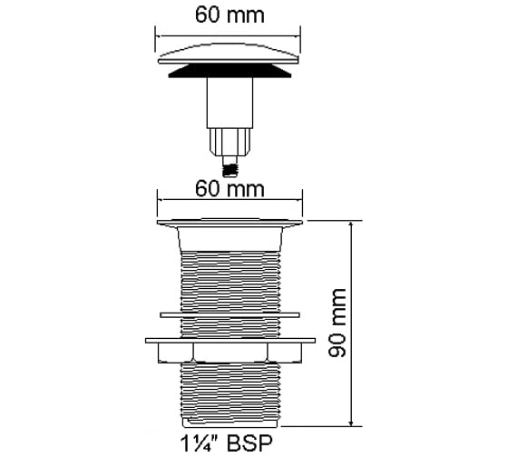 Донный клапан McAlpine кнопка CWU60-CB