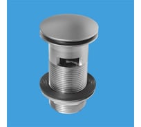 Донный клапан McAlpine с переливом, цвет хром сатиновый, кнопка CW60-SC