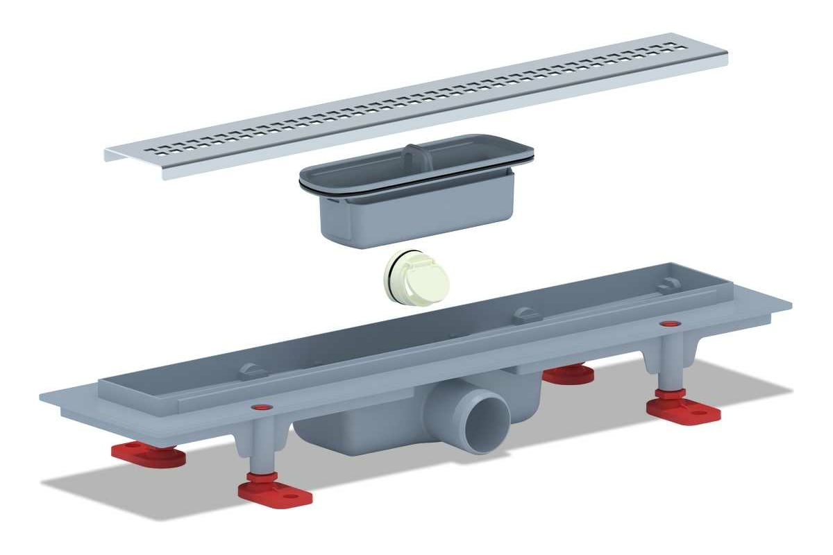 Трап АНИ пласт пластик, линейный выпуск 40 мм, решетка нерж.сталь ...