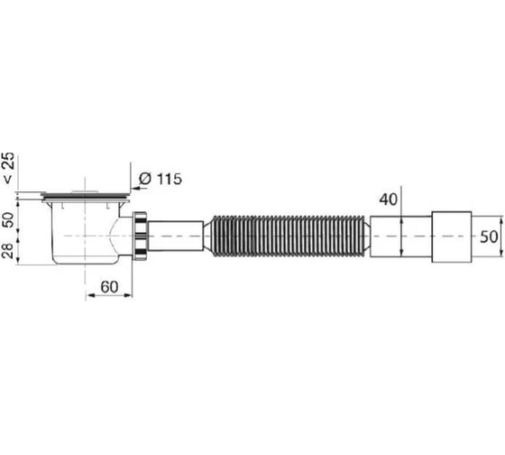 Сифон Wirquin "TOURBILLON" D90 мм, выход D40 мм c гибким соединением 40/50 мм 30987107
