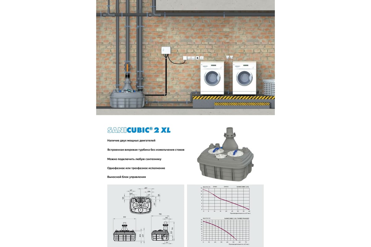 Канализационная установка sfa sanicubic 2 xl