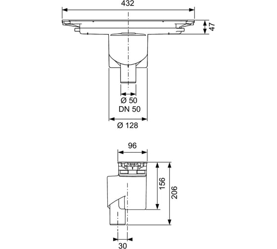 Сифон TECE drainprofile, вертикальный, dn 50 673003
