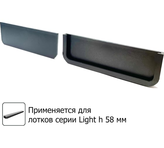 Торцевая заглушка для лотка водоотводного 1000x115x58 мм Gidrolica 18064