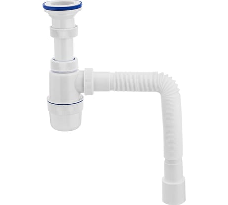 Сифон VIRPLAST "Элит" 1 1/2x40 универсальный для мойки и раковины с пластиковой решеткой 30987060