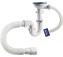 Прямоточный сифон ORIO 3 1/2 40, с переливом, с гибкой трубой 40-40/50 S-41079