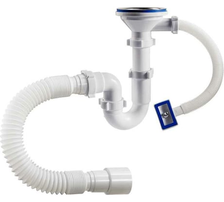 Прямоточный сифон ORIO 3 1/2 40, с переливом, с гибкой трубой 40-40/50 S-41079