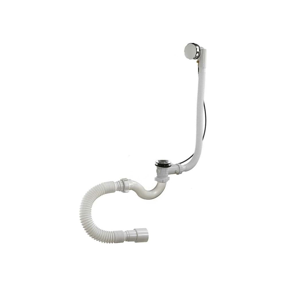 Сифон для ванны ORIO 1 1/2x40 S-тип,п/а,с переливом и гиб.тр.40/50 А ...