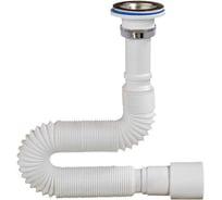 Гибкая труба ORIO с выпуском 1 1/4x40/50, с латунной гайкой хром, длина 1250мм А-3014М