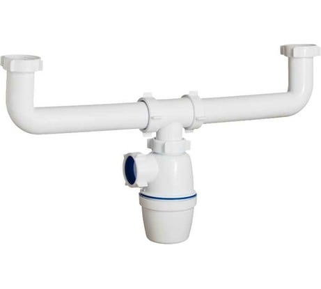 Двойной бутылочный сифон ORIO одноуровневый 1 1/2x40, без выпусков К-40090