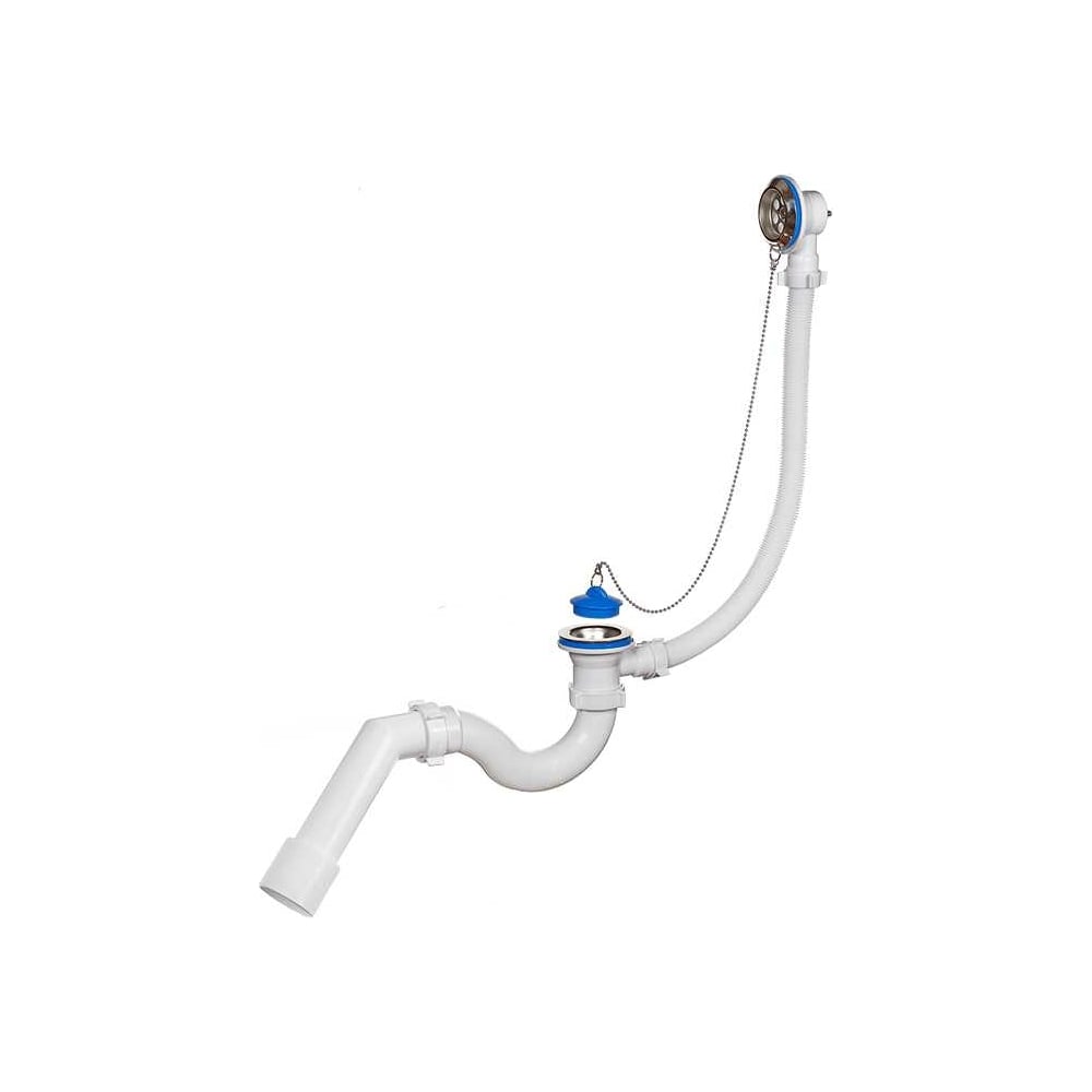 Сифон для ванны ORIO 1 1/2x40 S тип, с переливом , с переходной трубой ...