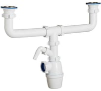 Двойной бутылочный сифон ORIO одноуровневый 1 1/2x40, с одним отводом К-4059