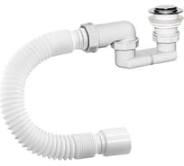 Сифон для душевого поддона ORIO 1 1/2x40, плоский, клик-клак пластиковый, с гибкой трубой 40-50 АР-82589