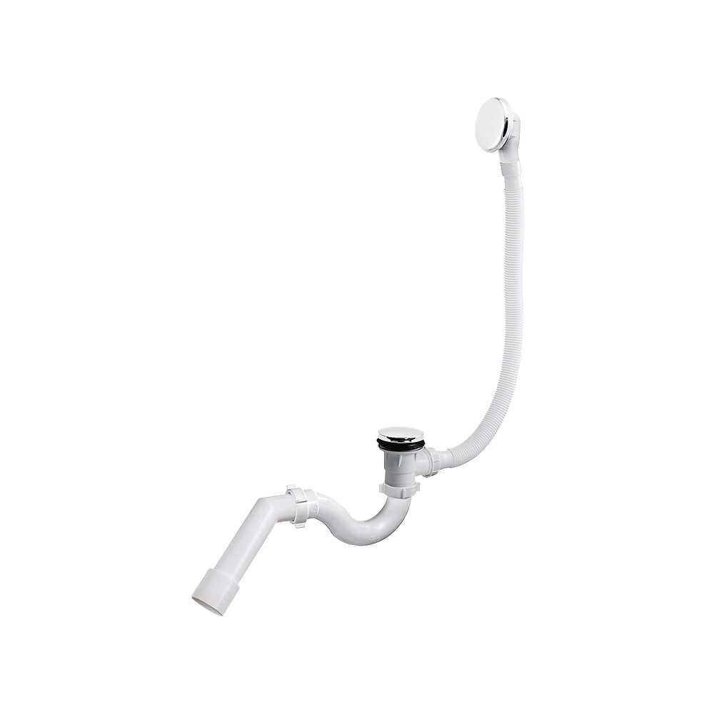 Сифон для ванны ORIO 1 1/2x40 S тип, клик-клак, с переливом, перелив и ...