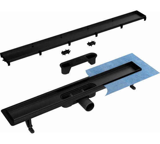 Душевой лоток DAVETI basic abs black 60 см трап черный + сухой затвор D60ABSBLACK