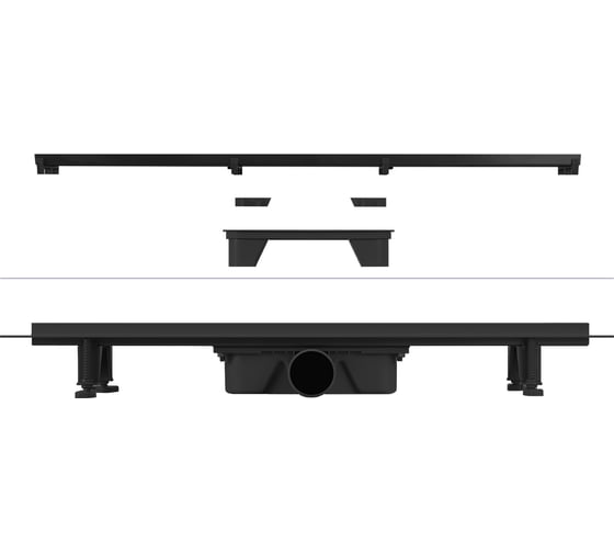 Душевой лоток DAVETI basic abs black 60 см трап черный + сухой затвор D60ABSBLACK